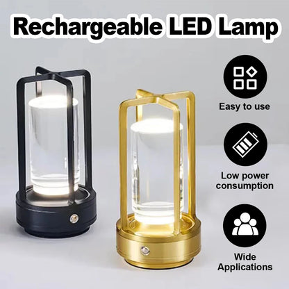 Led Touch Night Table Lamp Aluminium Light Rechargeable Cordless Home Lights Bedroom Desk Restaurant-creative Reading Decorative