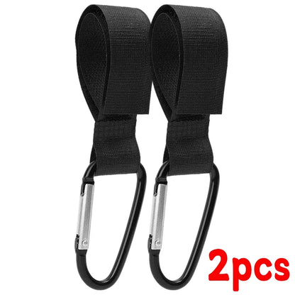 1-6Pcs Baby Stroller Hook Organizer Adhesive Nylon Clasp Loop Clips Carabiner Hooks Diaper Bag Shopping Pram Hook Buckles Hanger