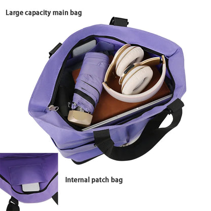 Travel bag, large capacity swivel wheel travel bag, supermarket shopping tote bag, travel luggage storage bag