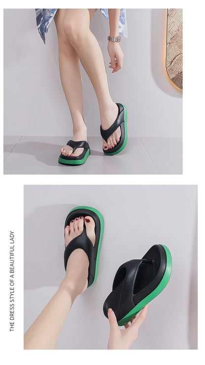 Woman flip flops Popular Design Shoes 2024 trend Casual Platform Sandals non-slip Outdoor slipper