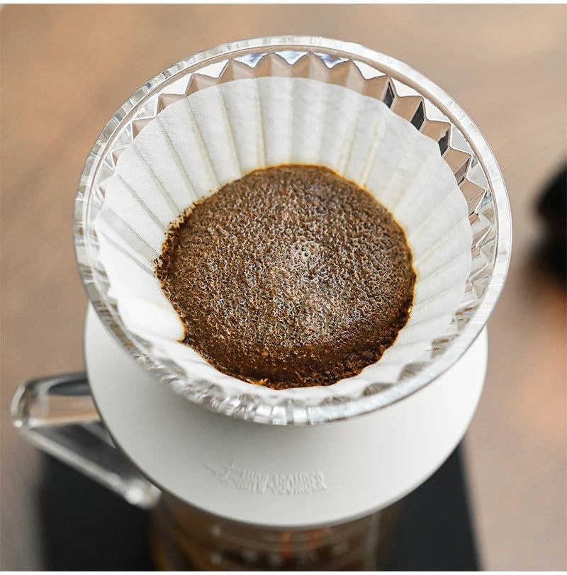 MHW-3BOMBE Pour Over Coffee Dripper Glass Coffee Dripper Coffee Filter Cup Reusable Coffee Drip Filter Cone Coffee Maker