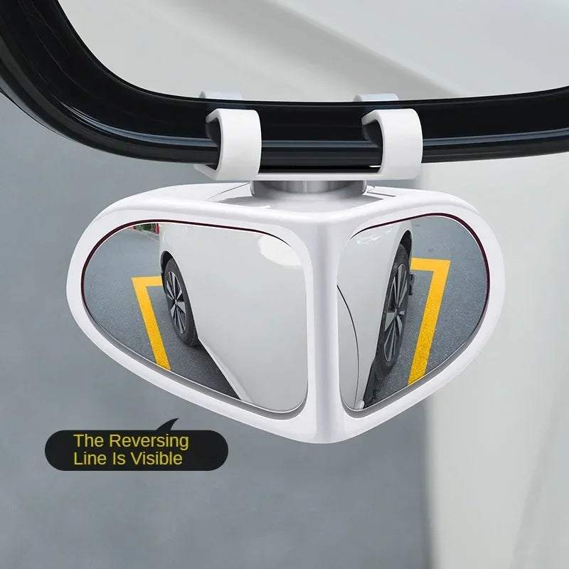 Car Blind Spot Mirror 1 Pair Front Wheel Auxiliary Rearview Double-Sided Mirror Wide Angle Mirror 360 Degree Adjustable for Cars