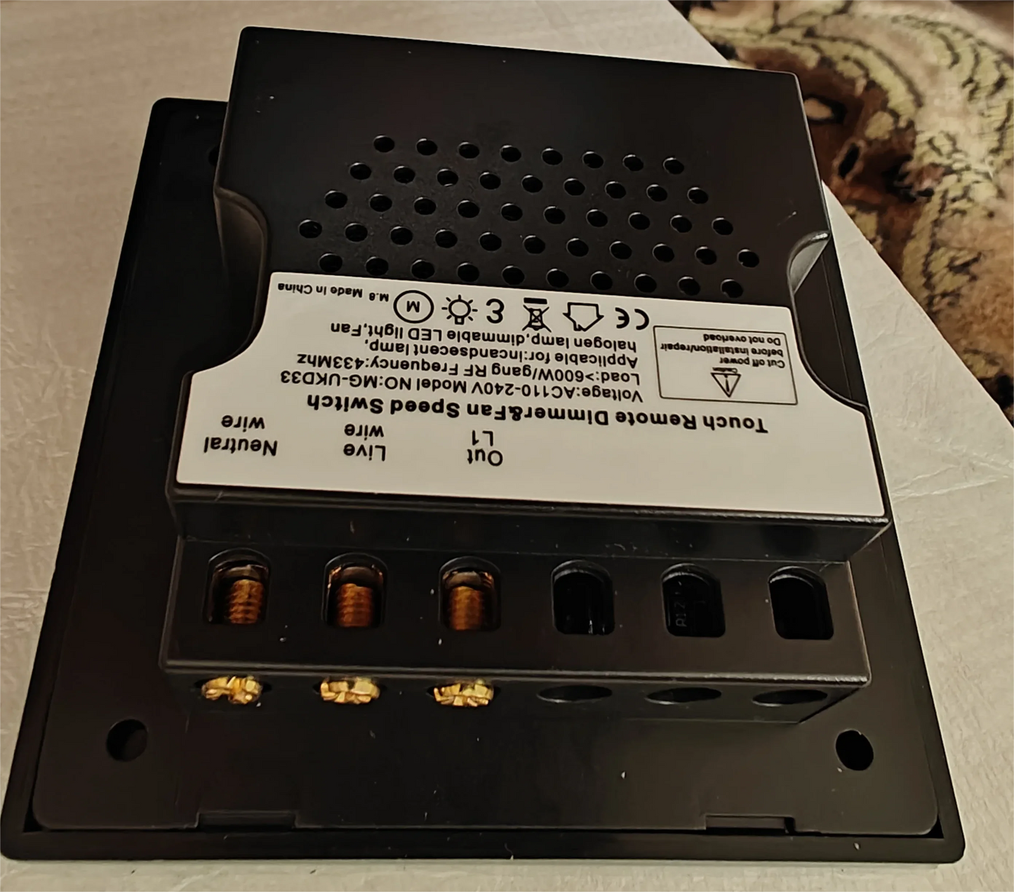 Smart Home EU Dimmer Switch White Crystal Glass Wireless Remote Control Light Dimmer Switch 500W,110-240V RF Switch 220V