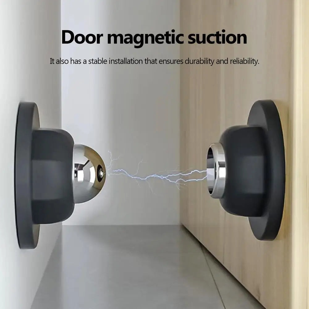 Magnetic Door Stopper Stainless Steel Door Holder Security Door Wall Protector Free-punch Door Suction Magnetic Catch Door Stops