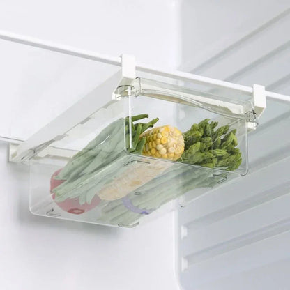 Transparent Fridge Organizer Fruit Egg Refrigerator Storage Box Under-shelf Refrigerator Drawer Box Fresh-keep Kitchen Organizer