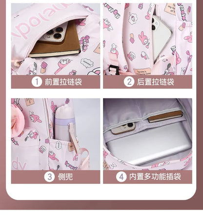 Fashion Student Backpack Cartoon Print Cute Large Capacity Backpack Fashion Student Backpack
