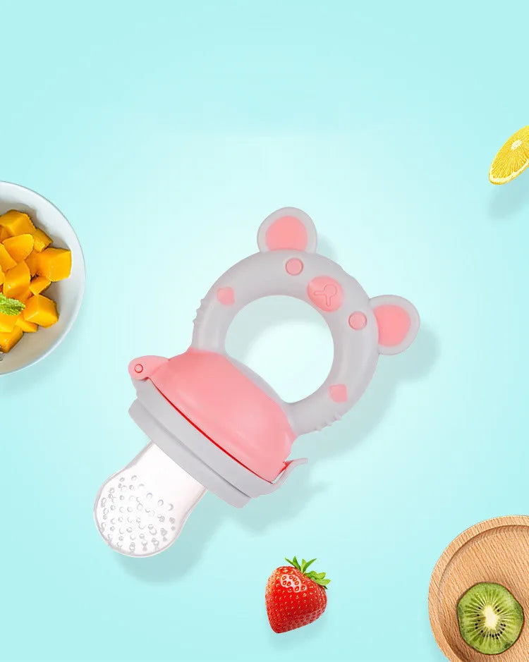 Baby Food Feeding Spoon Juice Extractor Pacifier cup Molars Baby feeding bottle Silicone Gum Fruit Vegetable Bite Eat Auxiliary