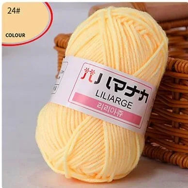Multi-purpose 25g/ball Milk Cotton Yarn for DIY, Handmade Crafts, Amigurumi, Hats, and Bags