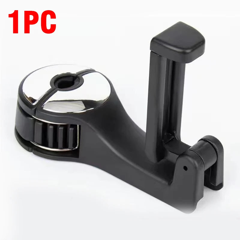 1pc With Phone Holder 360° Rotation Car Seat Back Hooks Auto Headrest Hanging Clothes Umbrella Stand Support Hook Car Supplies