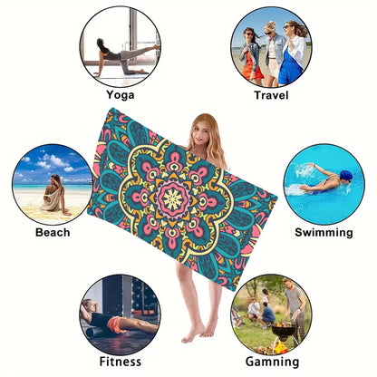 1PC Beach Towel Boho Design Bath Towels Extra Large Sand Free Quick Dry Travel Towels Gifts For Yoga Sports Adults