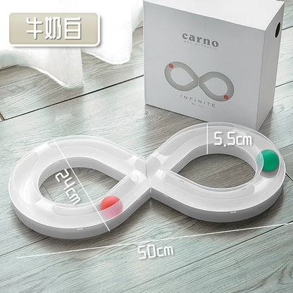 Interactive Cat Toy with S-Shaped Roller Circuit – Rotating Running Balls, Tunnel Design & Turntable Track for Kittens – Fun Pet