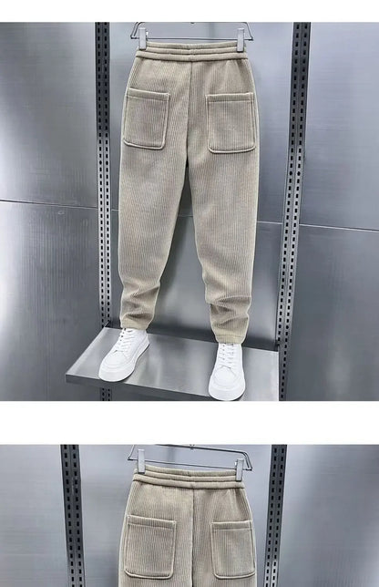 Men's Pants Big Size Men's Winter Clothes Baggy Pants Man Gym Mens Trousers Sport Tracksuit Clothing Cargo Sweatpants Brushed