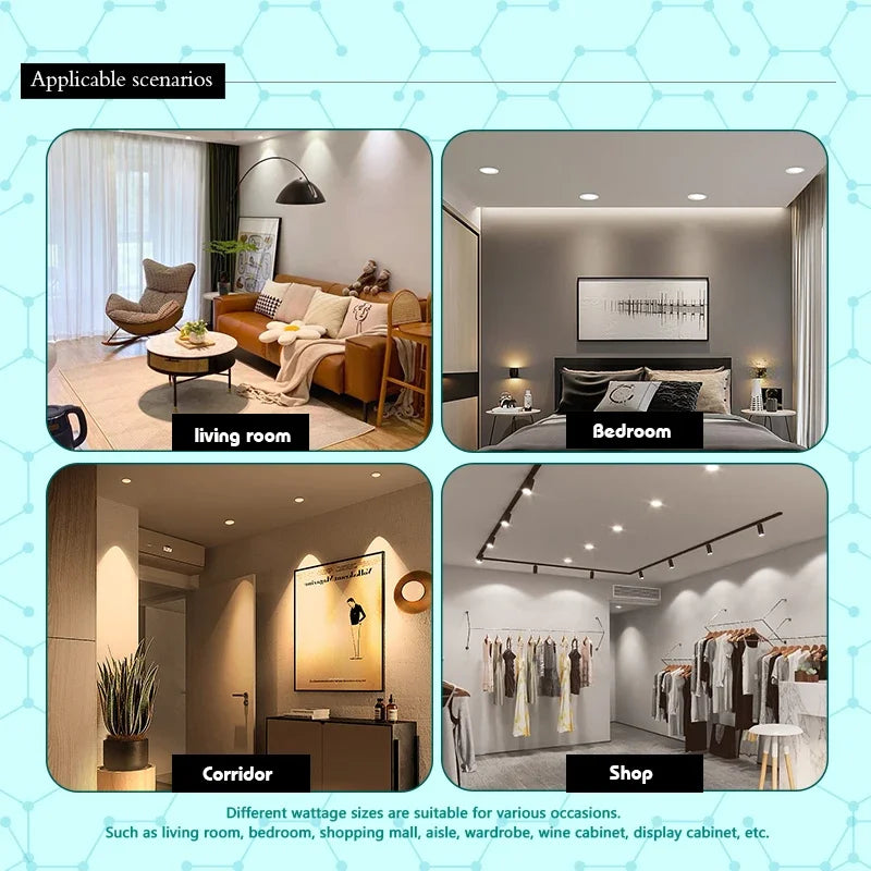 LED Downlight 5W 9W 12W 15W 18W White Body Round Led Ceiling Light DC 12V 24V AC 110V 220V Bedroom Kitchen Indoor LED Lighting