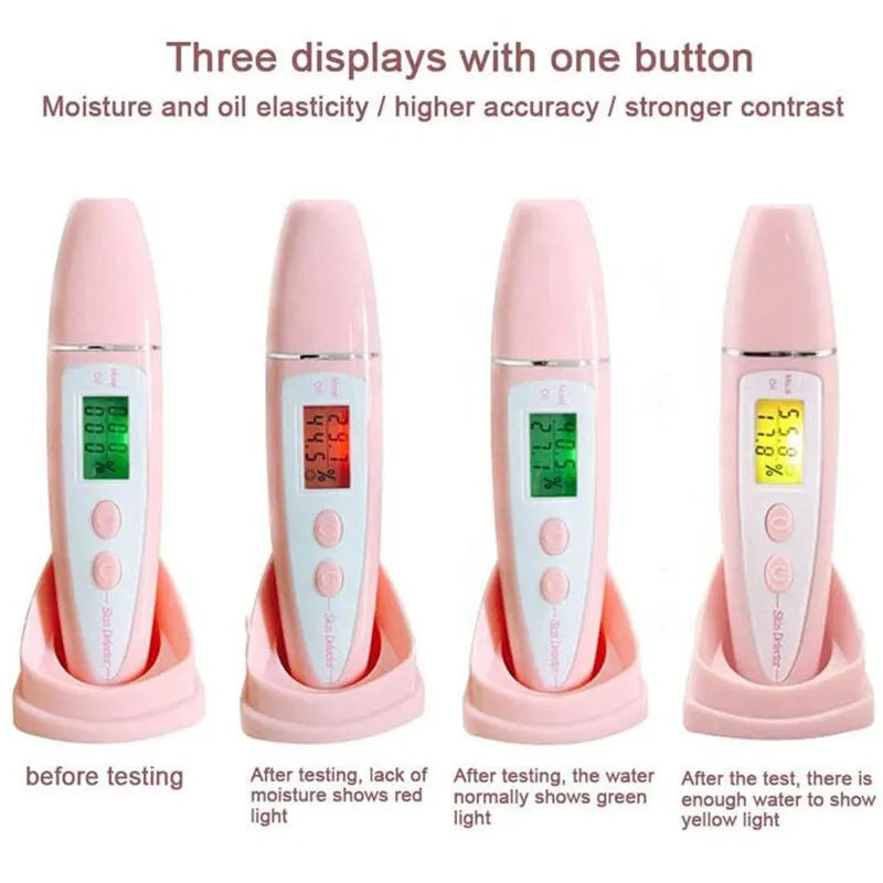LCD Precise Detector Digital Skin Oil Moisture Tester for Face Care Bio Technology Sensor Lady Beauty Tool Women Spa Monitor