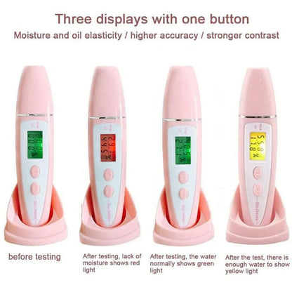 LCD Precise Detector Digital Skin Oil Moisture Tester for Face Care Bio Technology Sensor Lady Beauty Tool Women Spa Monitor