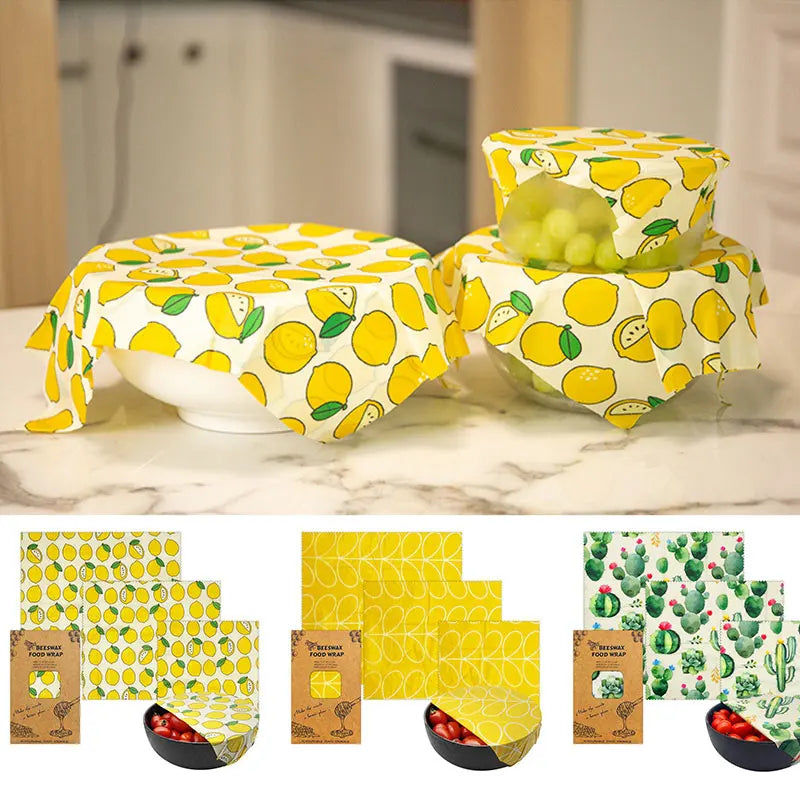 Reusable Food Fresh Keeping Cloth Organic Storage Natural Food Grade Beeswax Food Wrap Eco Friendly Kitchen Food Packaging Paper