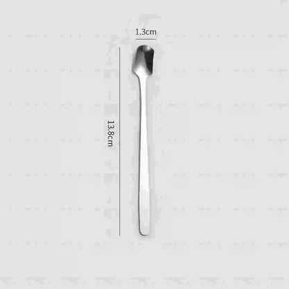 5pcs Stainless Steel Square Head Spoon Mug Tea Spoon Golden Honey Coffee Stirring Spoon Canning Medicine Powder Spoon