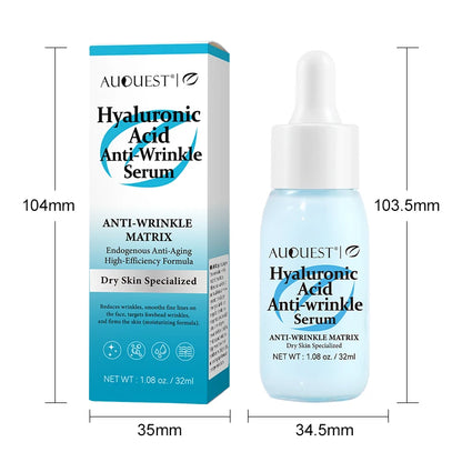 AUQUEST Hyaluronic Acid Anti-Wrinkle Face Serum Anti-Aging Lifting Firming Moisturizing Brightening for Glowing Skin Care