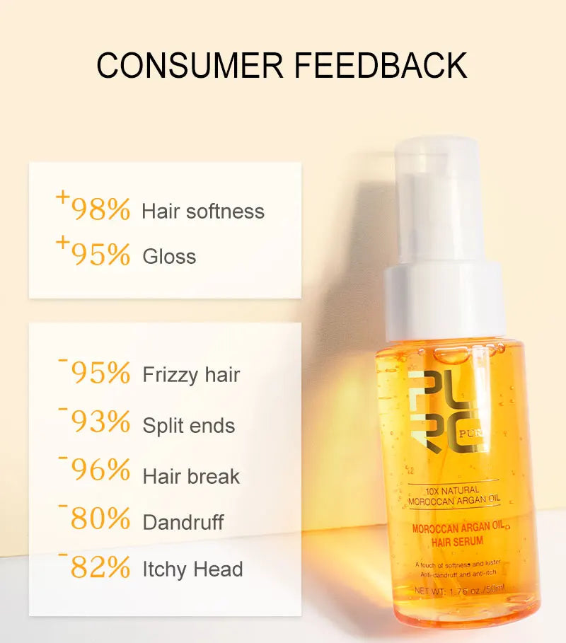 PURC Morocco Argan Oil Hair Serum Smoothing Repair Damaged Frizz Hair Treatments Nourishing Anti Dandruf Hair Care Product