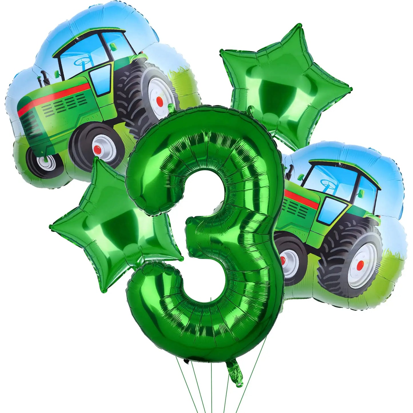 Green Farm Tractor Tableware Napkins Tablecloth Farm Tractor Theme Birthday Decor Birthday Banner Balloon Caketopper