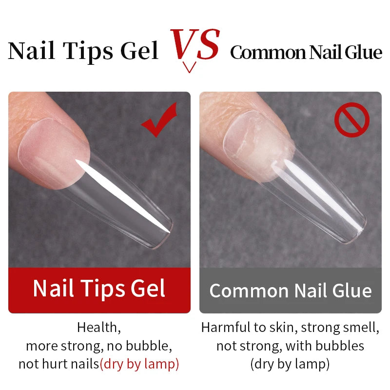 AWStorG 15ML Nail Tips Glue Gel For Falses Nail Tips Fast Extension 3 IN 1 Function Nails Art Transparent Gel Polish Soak Off UV