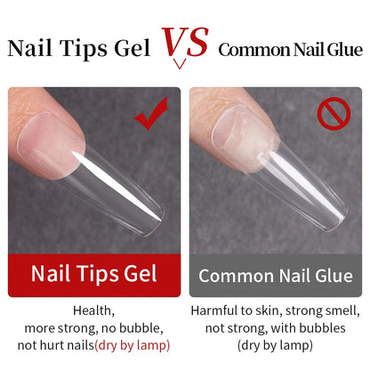 AWStorG 15ML Nail Tips Glue Gel For Falses Nail Tips Fast Extension 3 IN 1 Function Nails Art Transparent Gel Polish Soak Off UV