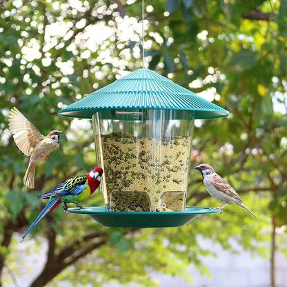 Bird Feeder For Outdoors Hanging Heavy Duty Weather Resistance Wild Bird Feeder Ideas For Bird Lovers Food Container With Rope
