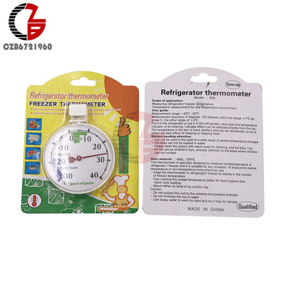 -30~40 ℃ Thin Fridge Refrigeration Temperature Gauge Measurement Tools Circular Thermometer Refrigerator Freezer Thermometer