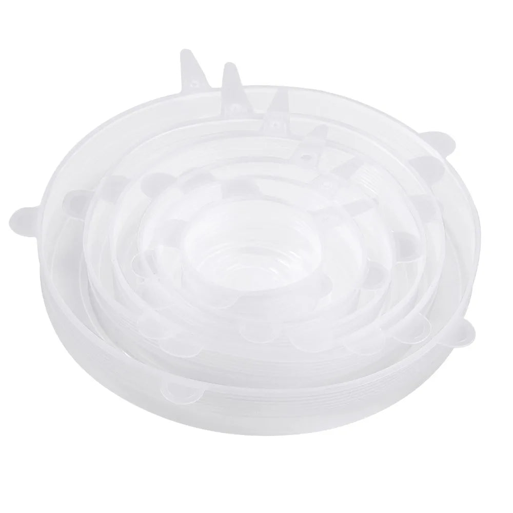 JUSTOOL 12 Pcs Stretchable Silicone Fresh-Keeping Lid For Refrigerator Food Cling Film Bowl Lids Silicone Lid Set Fresh-Keeping