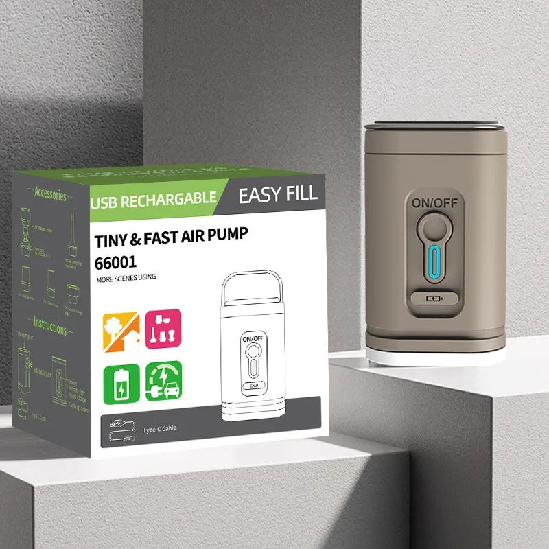 Electric Air Pump Portable Wireless Air Compressor Inflator Deflator Pumps for Inflatable Cushions Air Beds Boat Swimming Ring