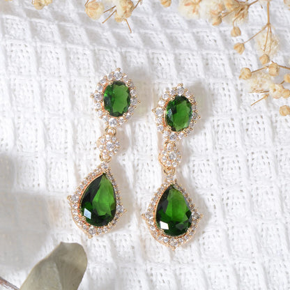 Fashion necklace accessories women's earring Jewelry sets bride's wedding zircon water drop girls earrings for women jewellery