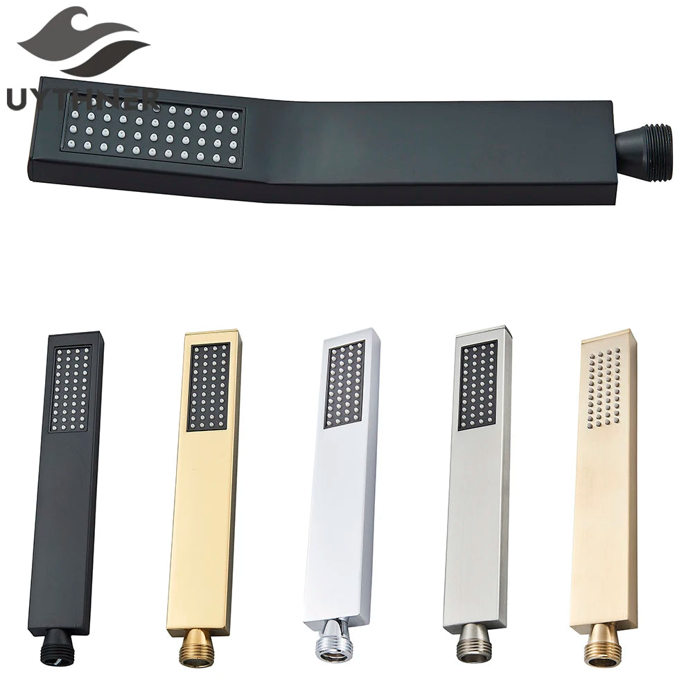 Uythner Handshower Head Brass Shower Head Square Handheld Head Replace Head Faucet Accessory Brass Material