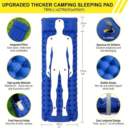 Camping Hiking Camp Sleeping Gears Air Mattresses Compact Ultralight Self-Inflating Camping Air Mattress Backpacking Hiking Tent