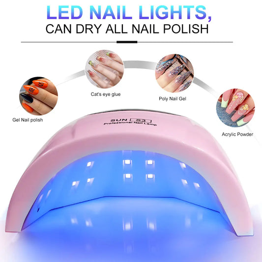 24/6 LED UV Lamp for Nails Gel Polish Drying With LED Display And Motion Sensing Professional Manicure Lamp Dryer Home Use Tool