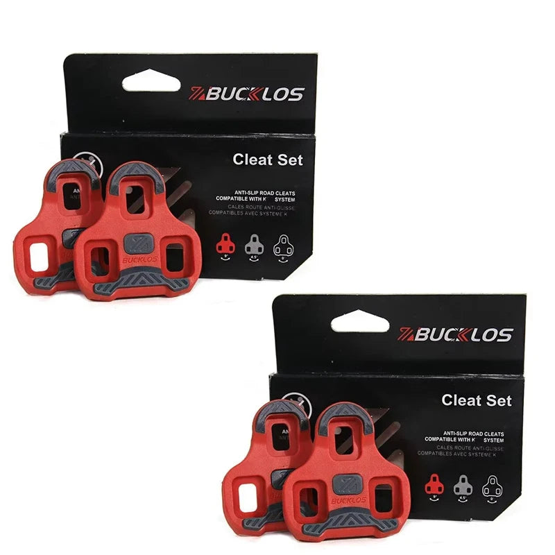 BUCKLOS for LOOK Keo Cleats Float Road Cycling Shoes Pedal Cleats for Look Keo Bike Self Locking Pedal Plate 4.5/9 Degree 1/2pc
