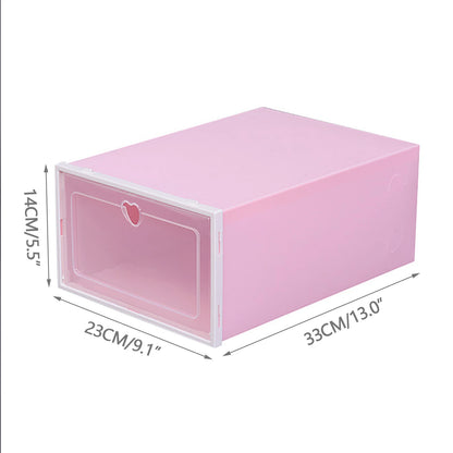 20Pcs Foldable Shoe Storage Boxes with Lids Transparent Stackable Containers Drawer Style PP Plastic Shoe Organizers