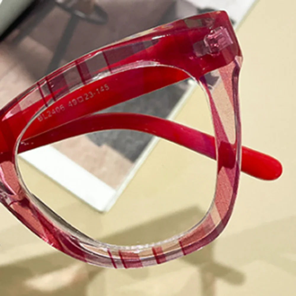 R57426 Trend Colorful Optical Glasses Frame Reading Spectacles Ladies Polygon Large Size Anti Blue Light Glass Prescription Glas
