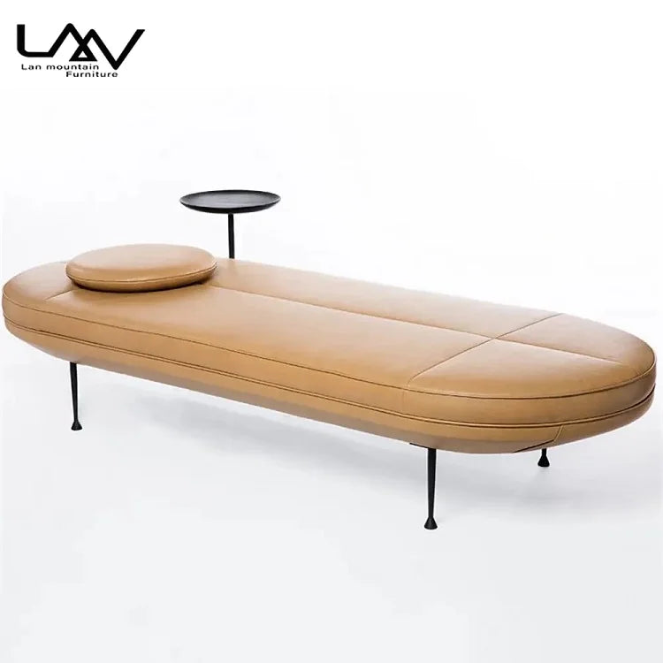 Bedroom Living Room Furniture Leisure Sofa Stool With Side Table Modern Leather Metal Legs Bed End Stool Upholstered Bench