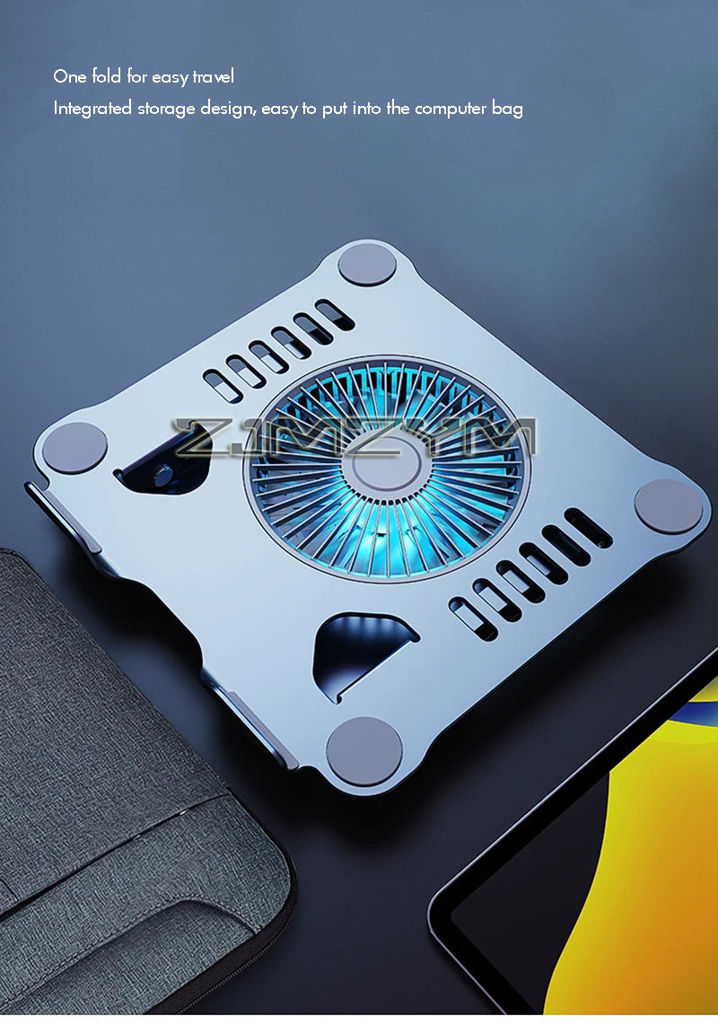 Aluminum Laptop Stand with Cooling Fan Ergonomic Notebook Foldable Cooler Laptop  Adjustable Aluminum Laptop Stand