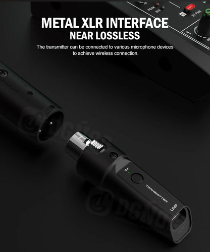 DGNOG UHF XLR Adapter System Wireless Microphone Transmitter Receiver System for Dynamic Microphone Guitar Audio Mixer PA System