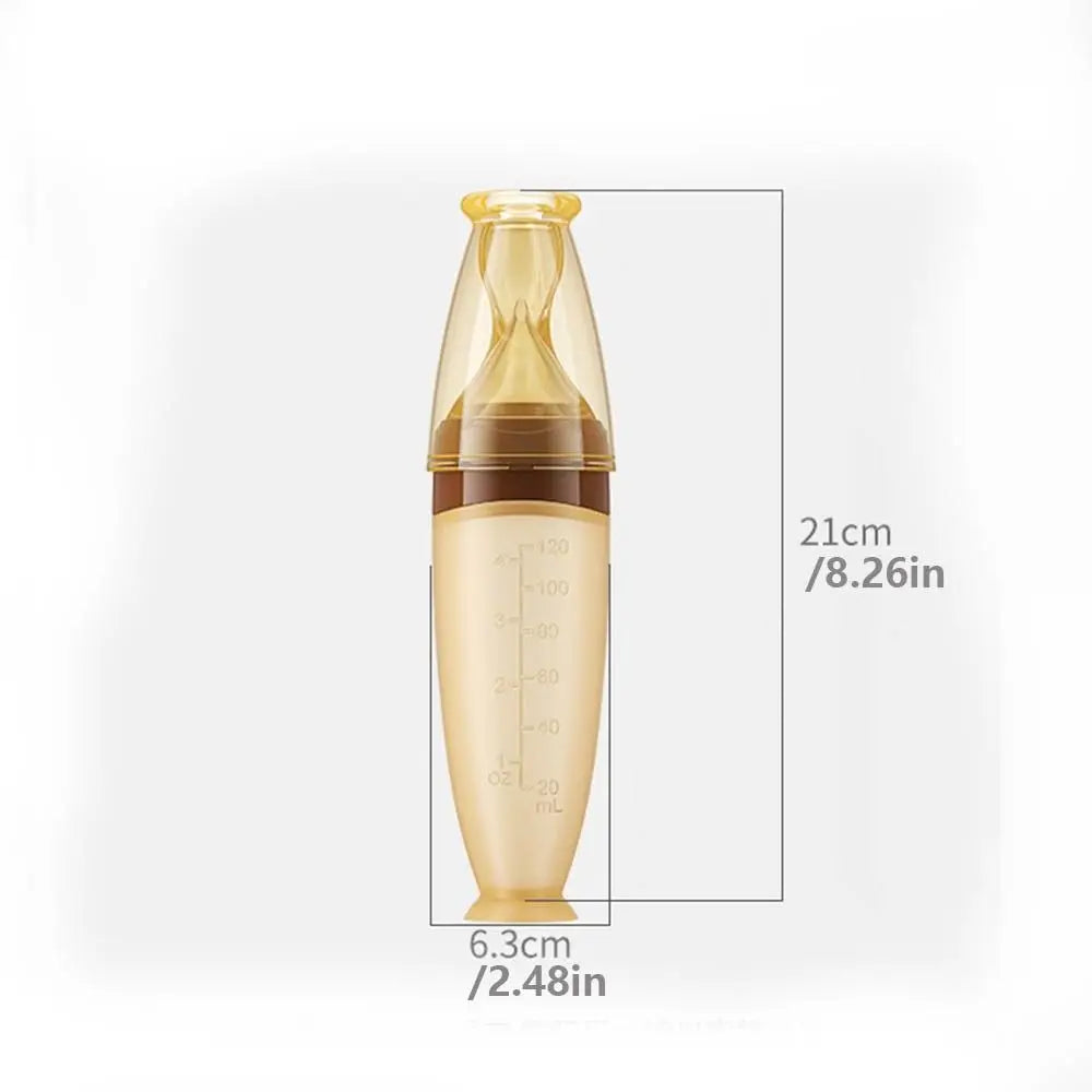 Silicone Baby Squeeze Spoon High Temperature Resistance Soft Tip Milk Feeding Bottle Flexible Convenient Rice Cereal Bottle