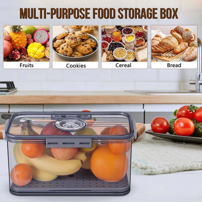 Bread Box for Kitchen Countertop Time Recording Fridge Organizers Storage with Lid for Homemade Toast Bagel Donut Cookies