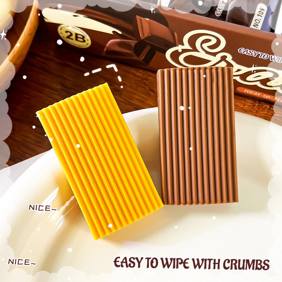 school teacher gift back to school supplies Aesthetic cute stationery Kawaii object funny erasers Chocolate rubber cute things
