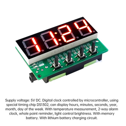 DIY Digital Clock Kit DC 5V Mini Weather Clock Soldering Practice Electronic Multifunctional DIY Alarm Clock Kit