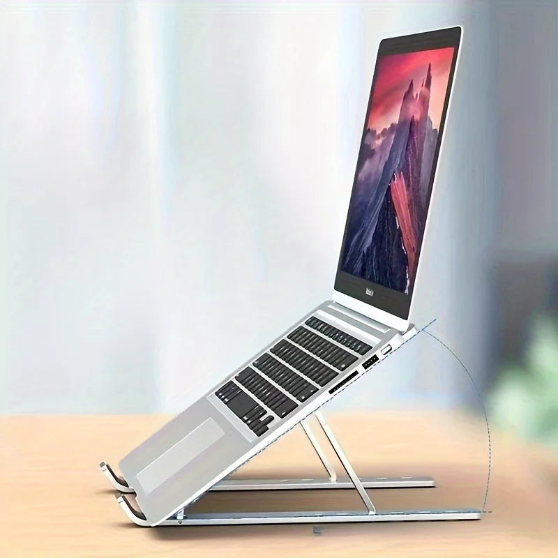 Portable Laptop Stand  Foldable ABS Material, Adjustable Desktop Height, Heat Dissipation, Laptop Stand, Storage Rack laptop arm