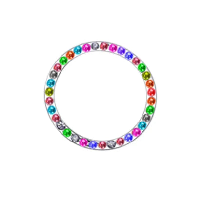 Car One-Click Engine Start Stop Switch Button Cover Crystal Rhinestone Cover Protector Ring Hand-set Sticker Decoration