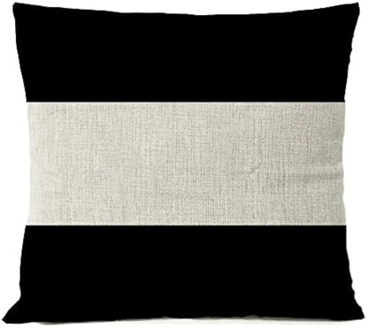 Black geometric pillowcase, linen cushion cover, office home décor sofa pillowcase, cushion cover 45x45