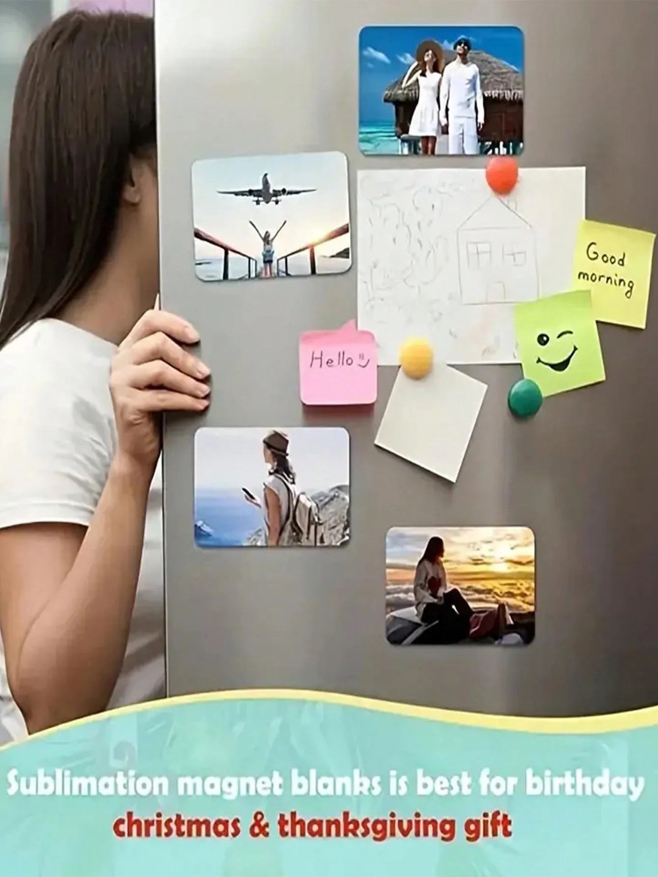 1/3pc Custom Photo Fridge Magnet, Customisable Magnetic Picture Fridge Magnet, Perfect for Refrigerator, Whiteboard & Locker |