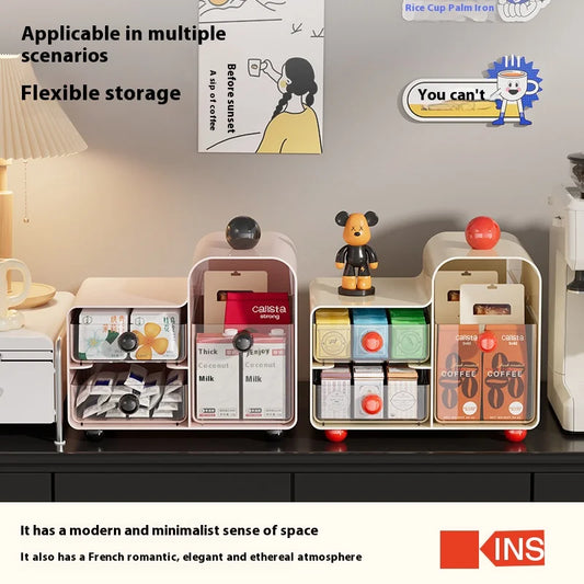 Multi Drawer Desktop Organizer, Colorful Storage for Stationery Makeup Jewelry | Dorm Desk Organizer, Stackable Cosmetic Drawers