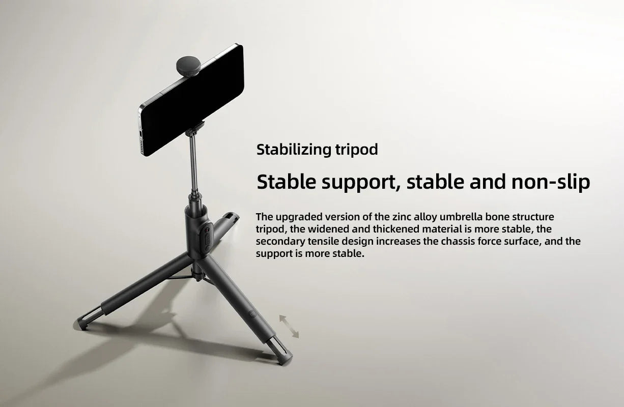 2025New Xiaomi Zoom Stand Selfie Stick 2 Bluetooth Remote Control One-click Zoom Rotate The Phone Holder Multi-functional Tripod